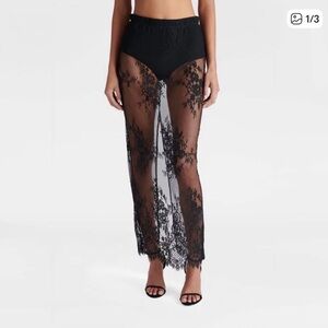 KBB by KAHLANA x Target Women’s XS Small The Illusion Lace Midi Skirt Black NWT